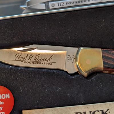 Rare NIB Custom Signed Buck 112 Founder's Edition Knife