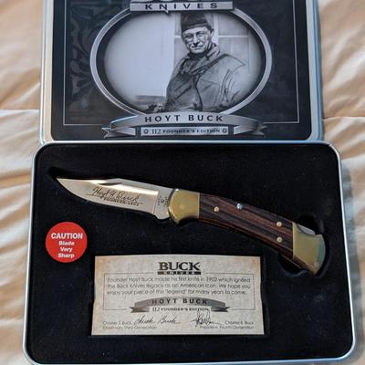 Rare NIB Custom Signed Buck 112 Founder's Edition Knife