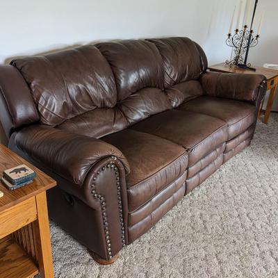 Faux Leather Double Reclining Loveseat