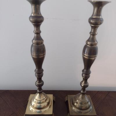 Pair of Vintage Brass Candlestick Holders 16