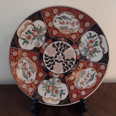 Red and Blue Imari Asian Design Plate 12
