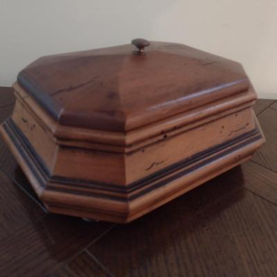 Octagonal Wood Italian Storage or Trinket Box