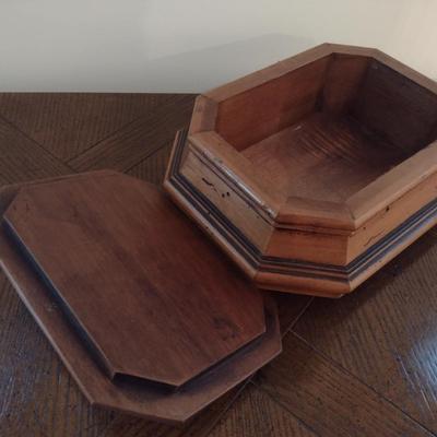 Octagonal Wood Italian Storage or Trinket Box