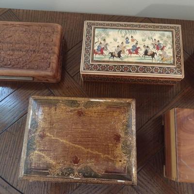 Assortment of Wood Trinket or Storage Boxes