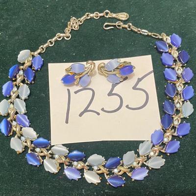 Vintage Silver Choker Necklace and Clip Earrings