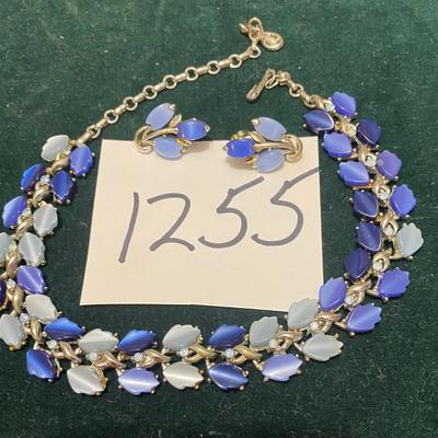 Vintage Silver Choker Necklace and Clip Earrings