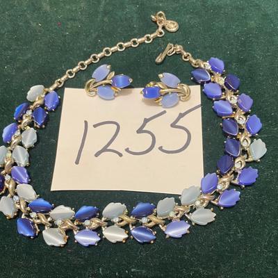 Vintage Silver Choker Necklace and Clip Earrings