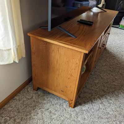 Oak Entertainment Center/Storage Cabinet