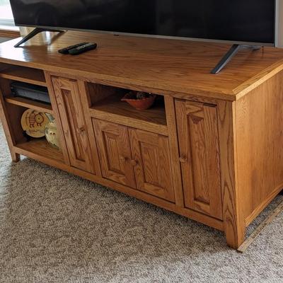 Oak Entertainment Center/Storage Cabinet