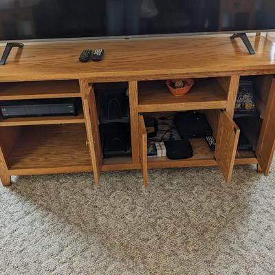 Oak Entertainment Center/Storage Cabinet