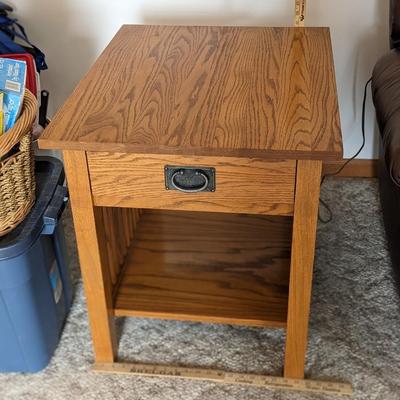 1 of 2 Mission Style Oak End Tables