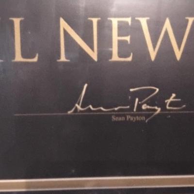 Saints Super Bowl Win Triple Signed MVP Serilith (398/500) Signed By Drew Brees, Sean Payton and Michael Hunt (Artist) Gold Ink