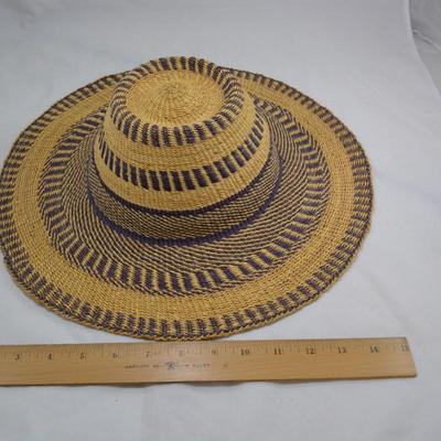 Set of 2 Handmade African Bolga Basket Straw Sun Hats