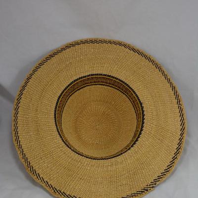 Set of 2 Handmade African Bolga Basket Straw Sun Hats