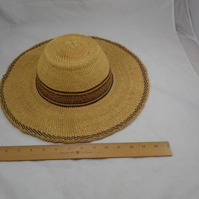 Set of 2 Handmade African Bolga Basket Straw Sun Hats