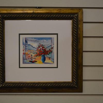 Framed & Matted Appraised Serio Lithograph in Color on Wove Paper Signed & Numbered