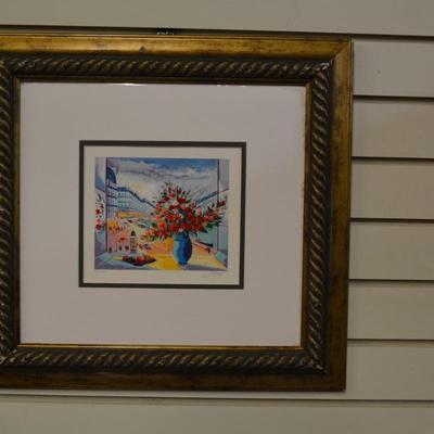 Framed & Matted Appraised Serio Lithograph in Color on Wove Paper Signed & Numbered