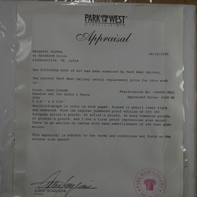 Framed & Matted Appraised Serio Lithograph in Color on Wove Paper Signed & Numbered