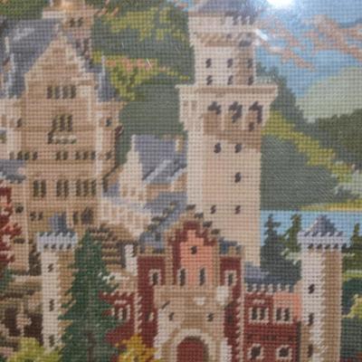 Hand Done Vintage Cross Stitch Neuschwanstein Castle