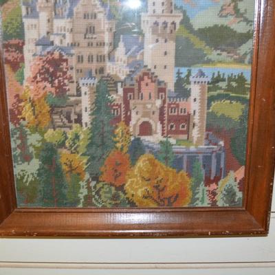 Hand Done Vintage Cross Stitch Neuschwanstein Castle