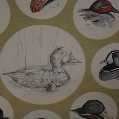 Judy Moos Elton Pencil Drawing & 8 Duck Prints All Signed & Numbered