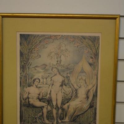 Framed & Matted The Archangel Raphael w/ Adam & Eve Print