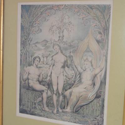 Framed & Matted The Archangel Raphael w/ Adam & Eve Print