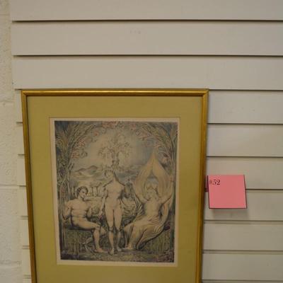 Framed & Matted The Archangel Raphael w/ Adam & Eve Print