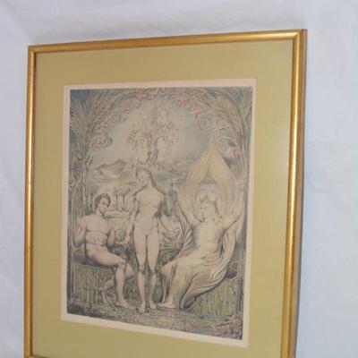 Framed & Matted The Archangel Raphael w/ Adam & Eve Print