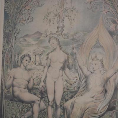 Framed & Matted The Archangel Raphael w/ Adam & Eve Print