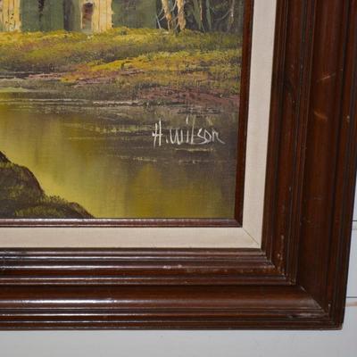 Framed Acrylic on Canvas Signed H. Wilson