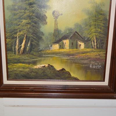 Framed Acrylic on Canvas Signed H. Wilson