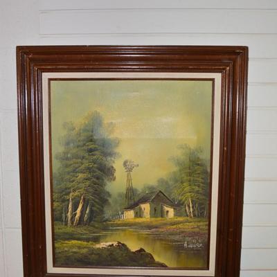 Framed Acrylic on Canvas Signed H. Wilson
