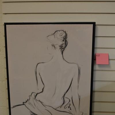 Minimalist Chic Woman in Sitting Pose Wall Art measures 29"x23.25"