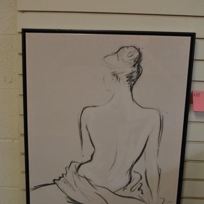 Minimalist Chic Woman in Sitting Pose Wall Art measures 29"x23.25"