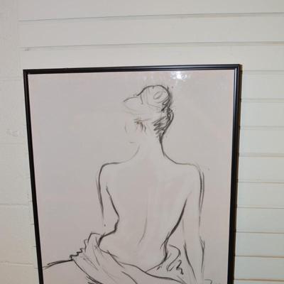 Minimalist Chic Woman in Sitting Pose Wall Art measures 29"x23.25"