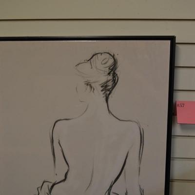 Minimalist Chic Woman in Sitting Pose Wall Art measures 29"x23.25"