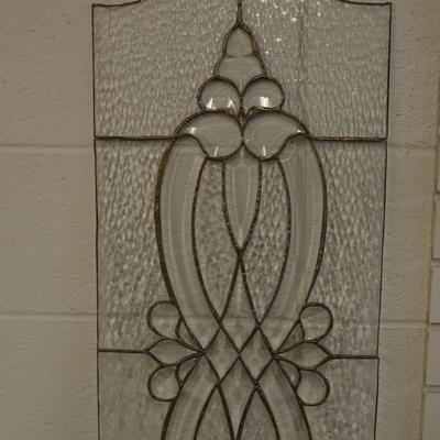 Leaded Glass Door Window Piece Measures 35.25