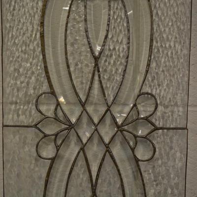 Leaded Glass Door Window Piece Measures 35.25