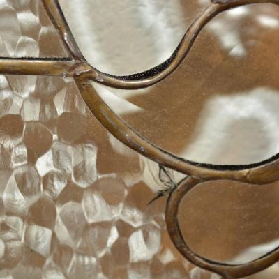 Leaded Glass Door Window Piece Measures 35.25"x13"
