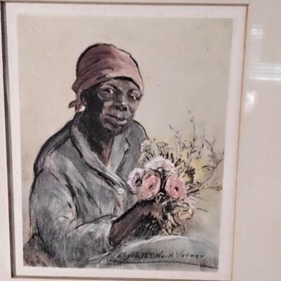 Elizabeth O'Neill Verner (1883-1979) Flower Women of Charleston - Set of 4 Prints Framed and Matted