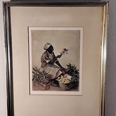 Elizabeth O'Neill Verner (1883-1979) Flower Women of Charleston - Set of 4 Prints Framed and Matted