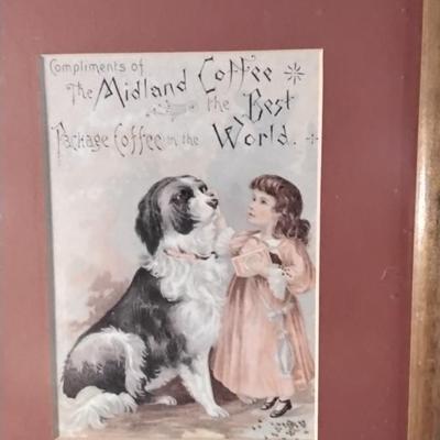 Midland Coffee Advertisement Framed and Matted