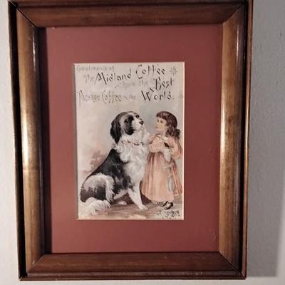 Midland Coffee Advertisement Framed and Matted