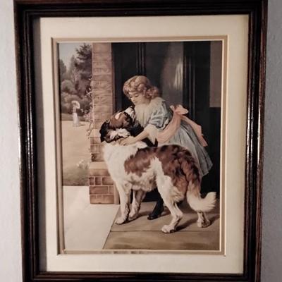 Delightful Victorian Print Framed and Matted