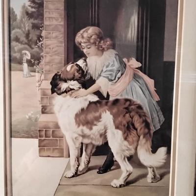 Delightful Victorian Print Framed and Matted