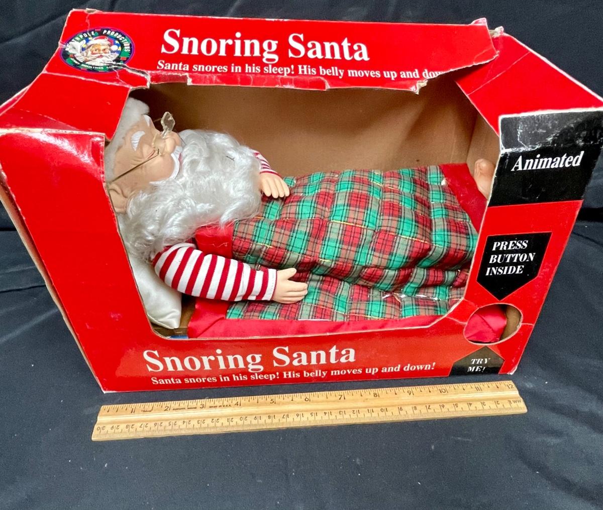 Vintage Animatronic Snoring Santa Christmas Holiday Seasonal Decor ...