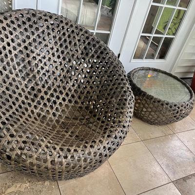 2 Montauk Outdoor Nest Chairs with Matching Table