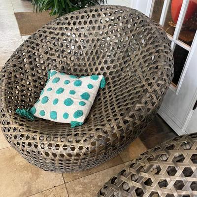 2 Montauk Outdoor Nest Chairs with Matching Table
