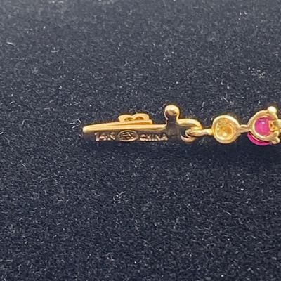 Ruby Colored Stone Jewelry incl 14K Bracelets (B3-KW)